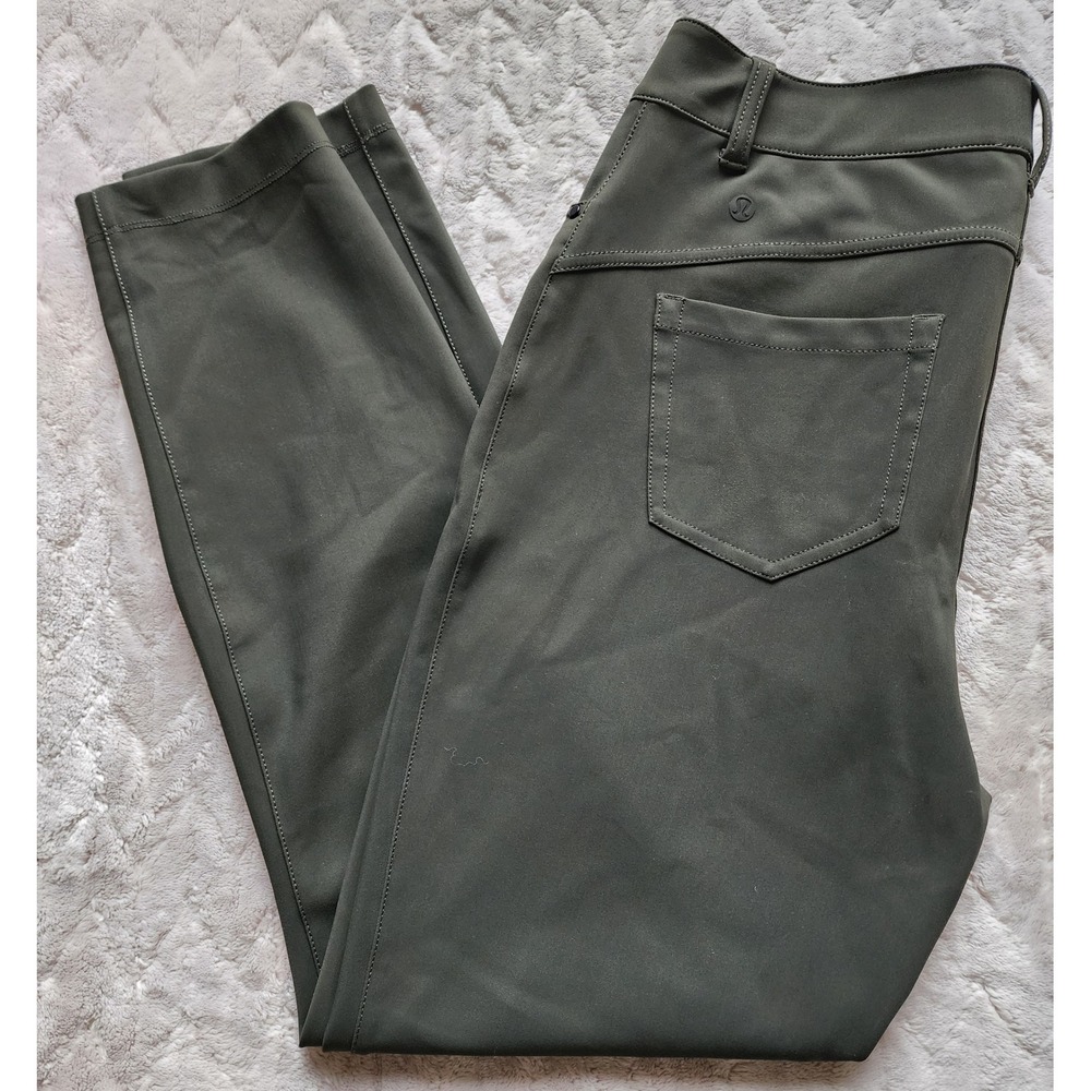 Lululemon City Sleek 5 Pocket 7/8 Pant 31 Olive Warpstreme Ankle Trousers